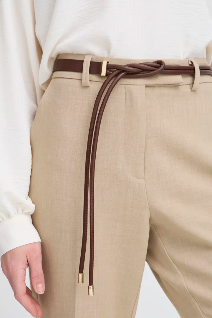 Bywetie Brown Tie Faux Leather Belt