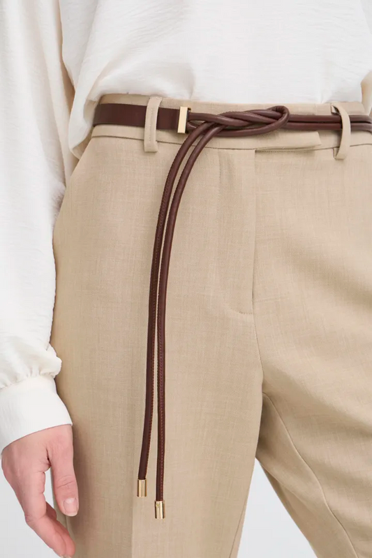 Bywetie Brown Tie Faux Leather Belt