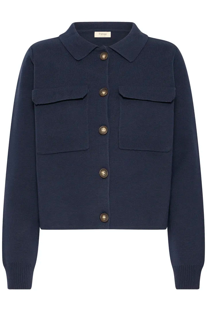 Rita Navy Pocket Cardigan