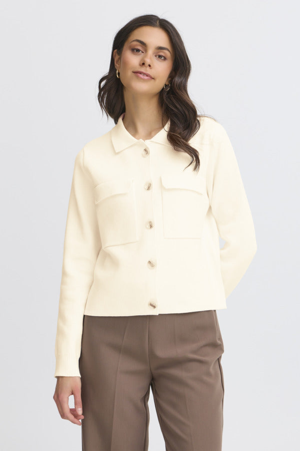 Rita Off White Pocket Cardigan