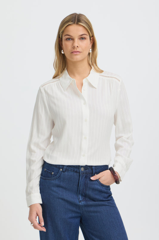 Paulana White Shirt with Tonal Stripes