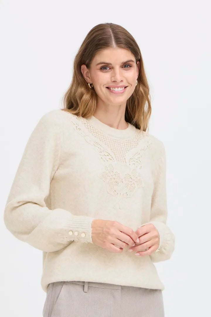 Ellen Cream Embroidered Jumper