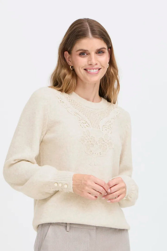 Ellen Cream Embroidered Jumper