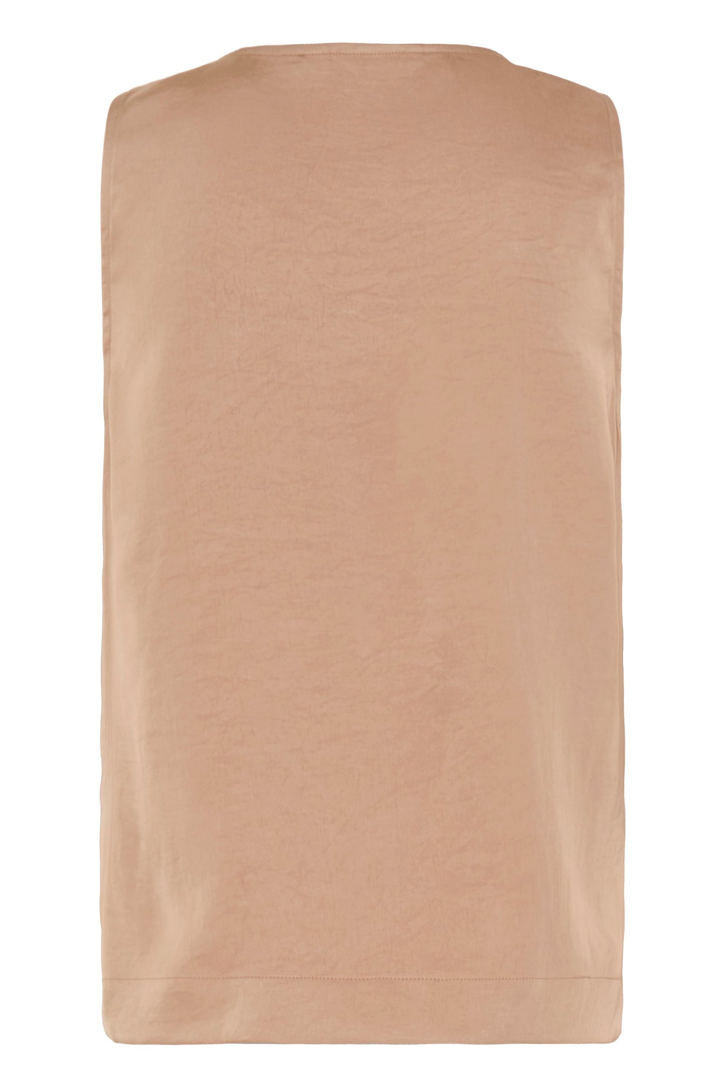 Sleeveless Cowl Neck Satin Blouse