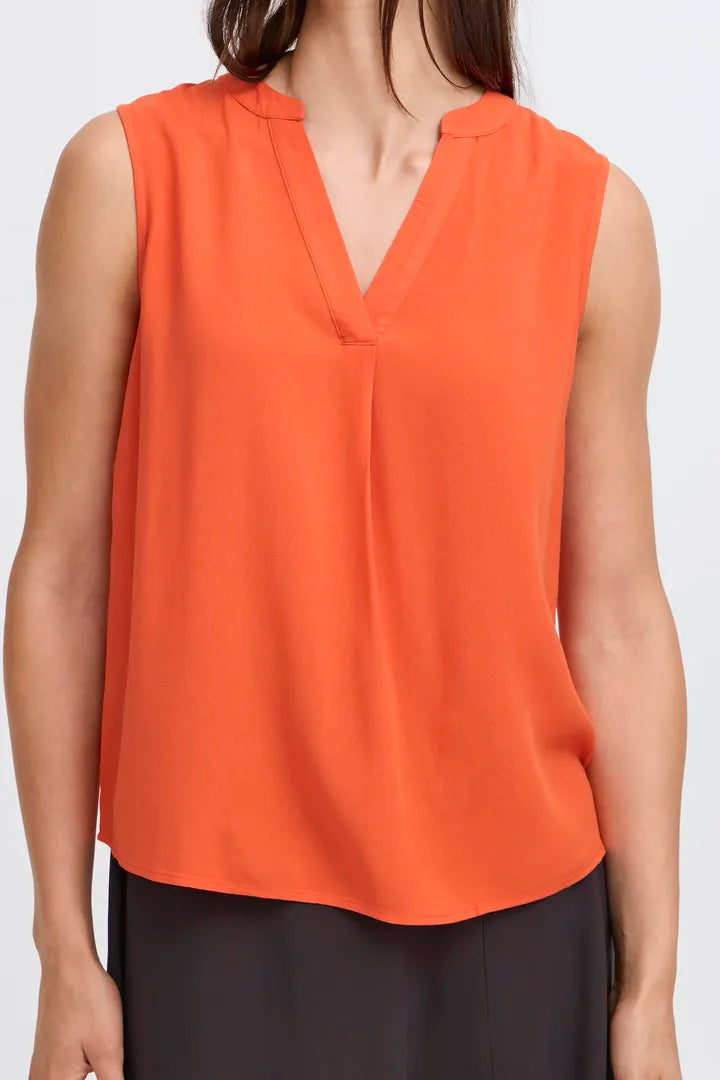 Joella Orange Short Sleeve Top