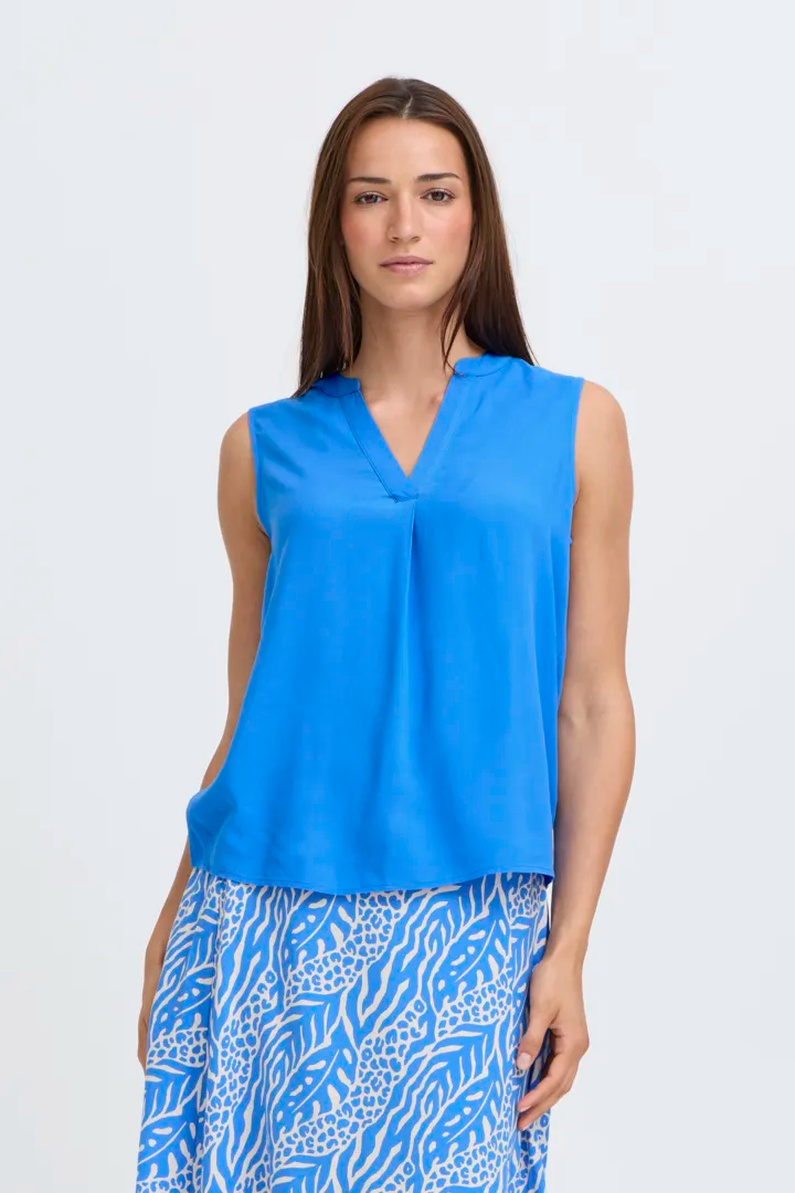 Joella Blue Short Sleeve Top