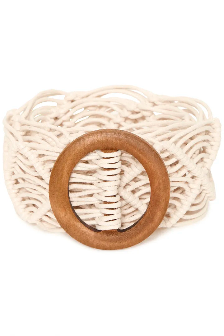 Cream Woven Cotton Belt