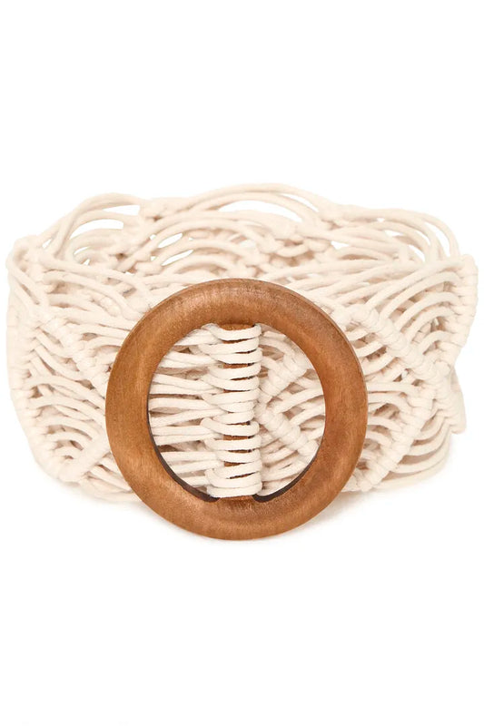 Cream Woven Cotton Belt