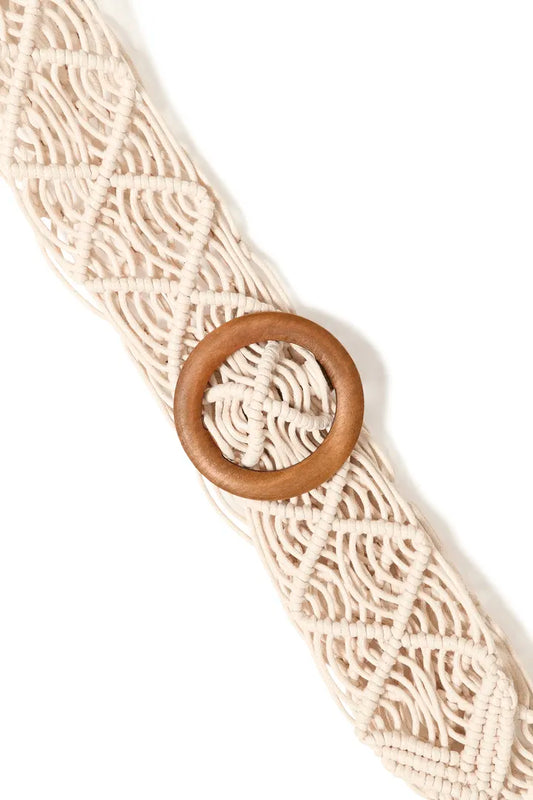 Cream Woven Cotton Belt