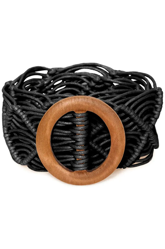 Black 100% Cotton Woven Belt