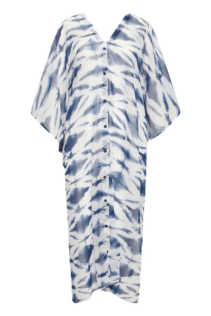 Navy Patterned Natala Kaftan