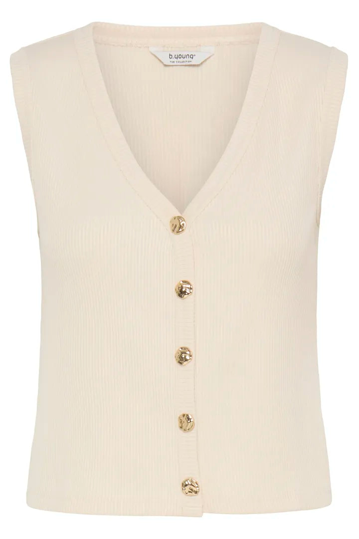 Cream Rubina Knitted Waistcoat Top