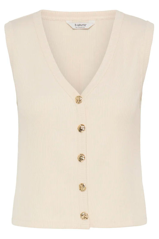 Cream Rubina Knitted Waistcoat Top