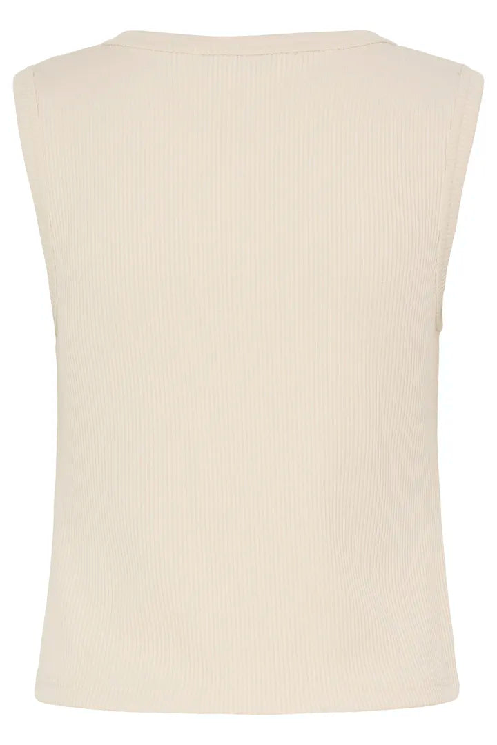 Cream Rubina Knitted Waistcoat Top