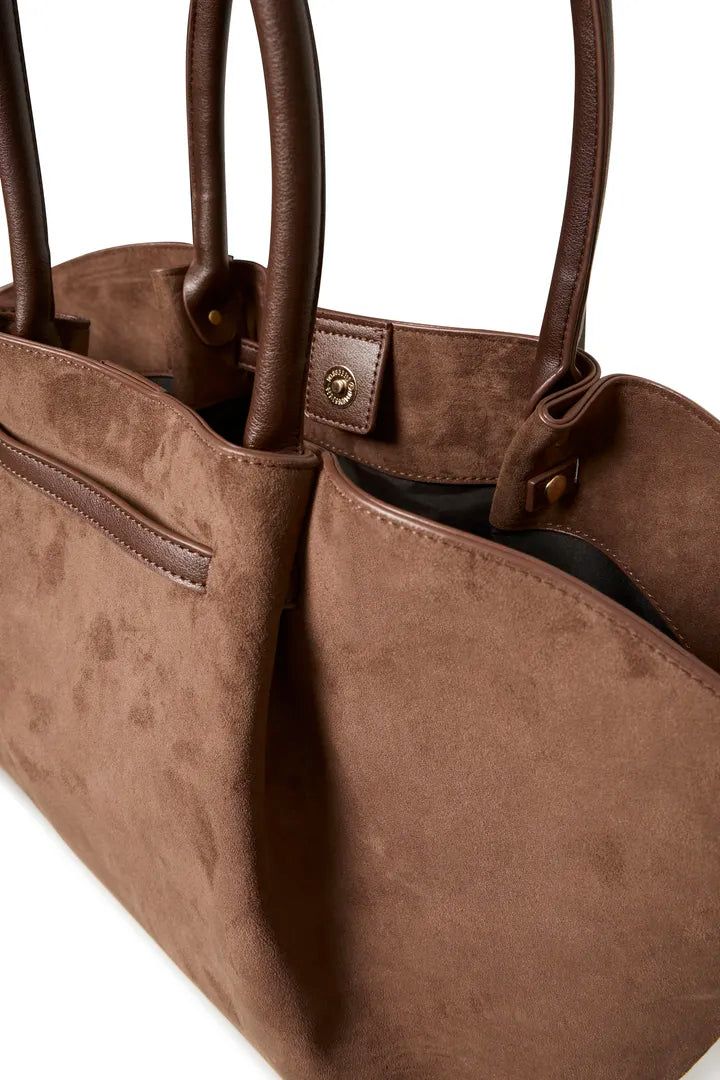 French Roast Brown Vuede Shopper Bag
