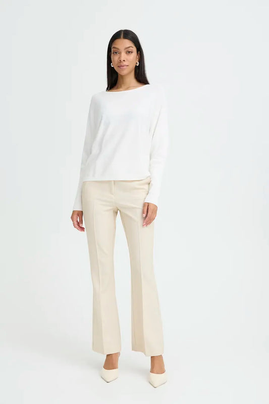 White Morla Batwing Plain Jumper