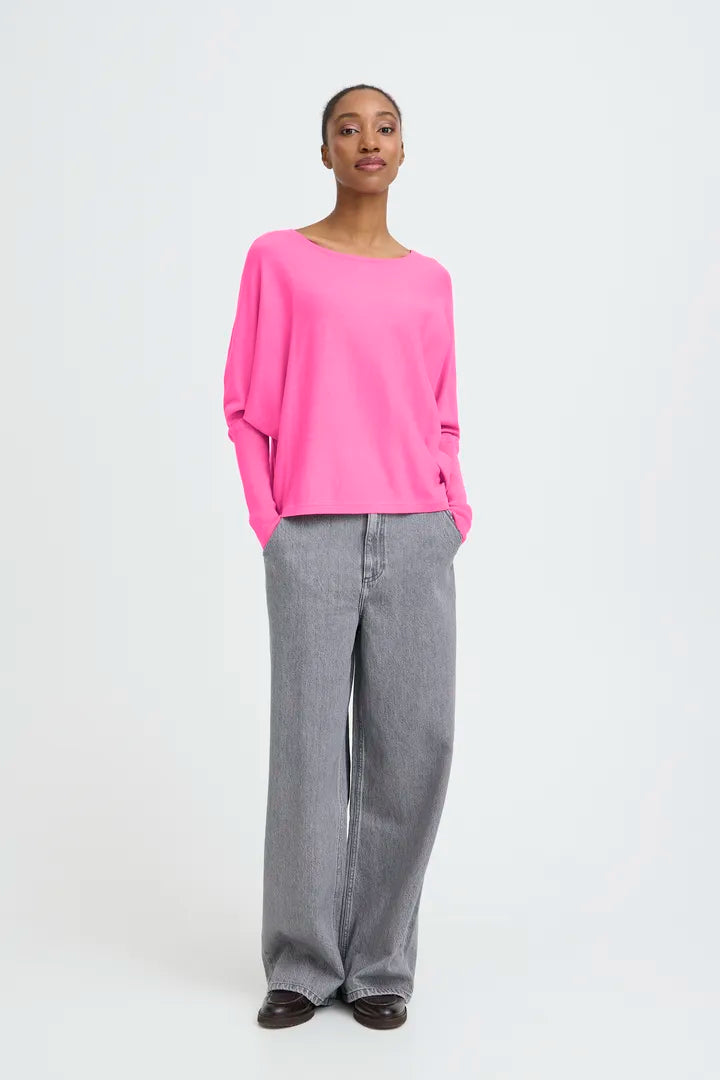 Pink Morla Batwing Plain Jumper