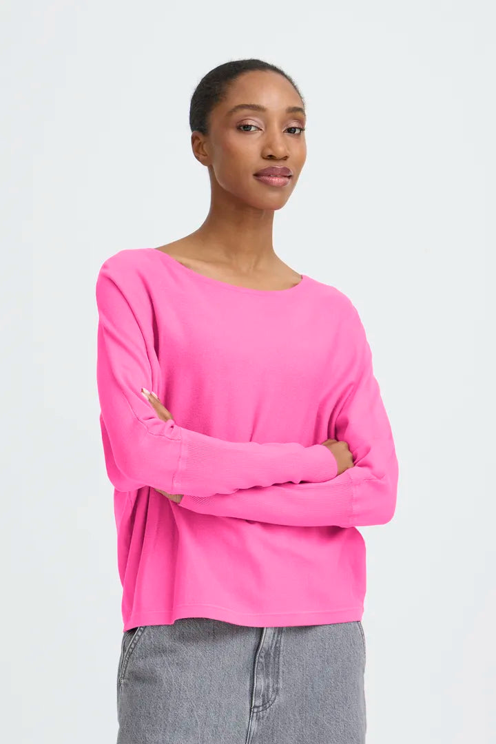 Pink Morla Batwing Plain Jumper