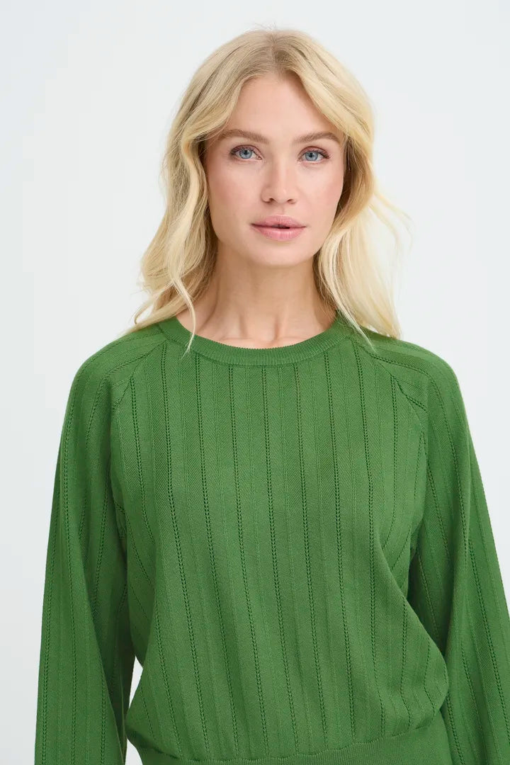 Artichoke Green Morla Pointelle Jumper
