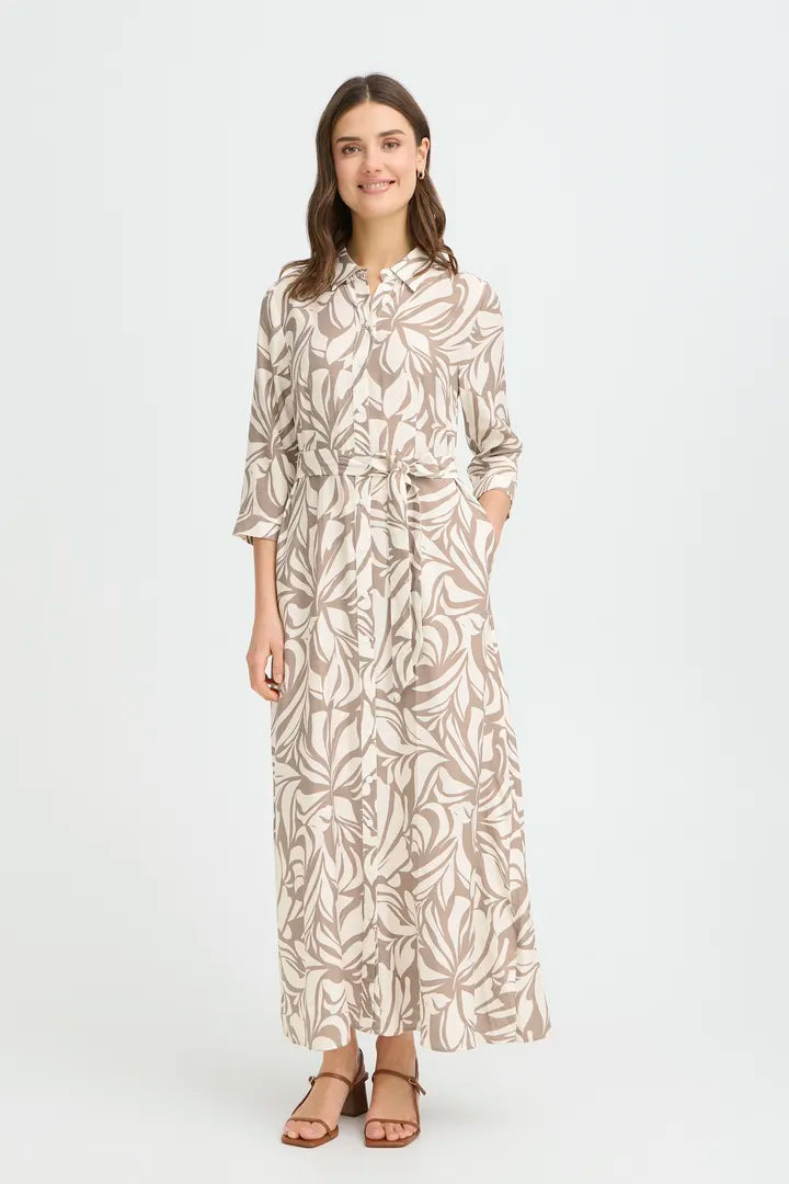 Ariana Floral Print Maxi Shirt Dress