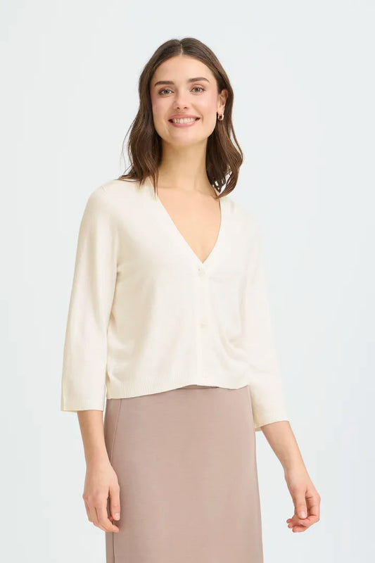 Mary V Neck Cream Cardigan