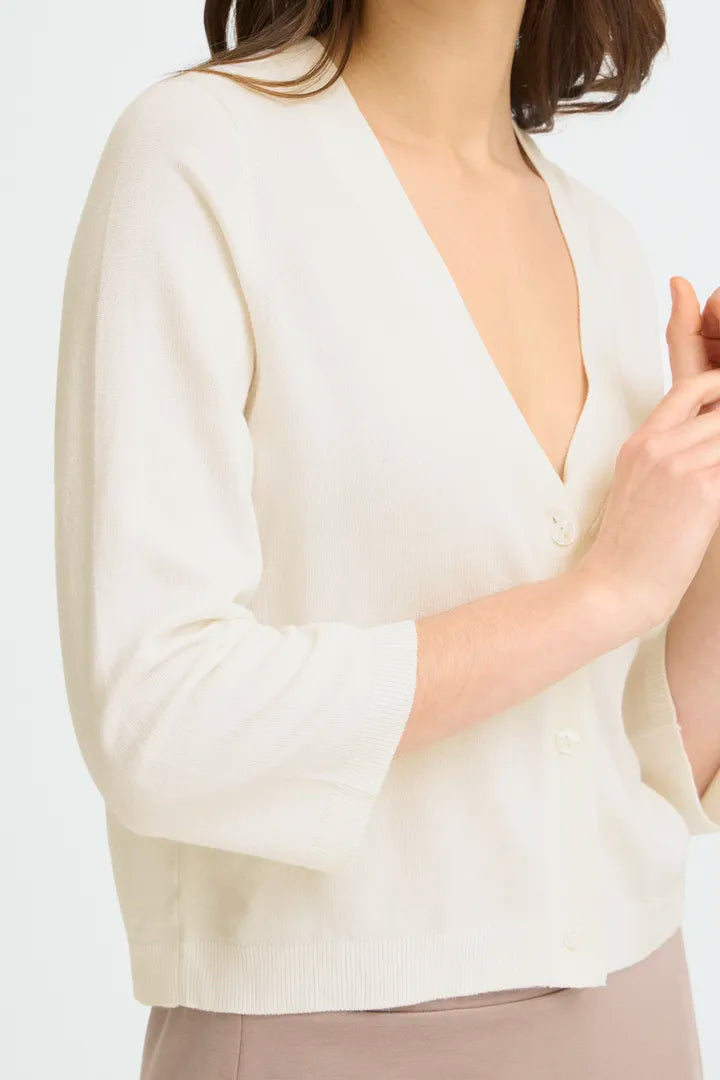 Mary V Neck Cream Cardigan
