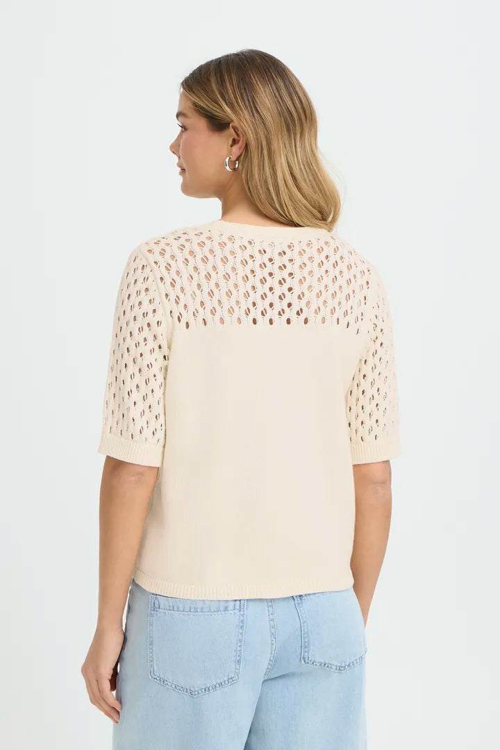 Layla Cream Crochet Knit Jumper