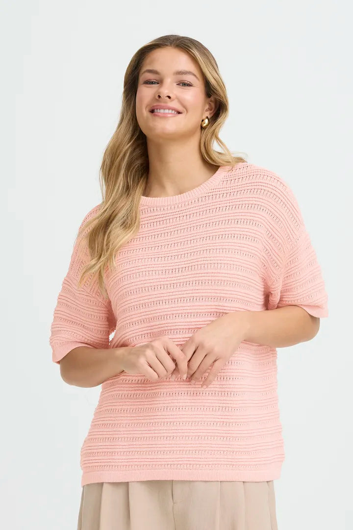 Pale Pink Ribbed Jumper