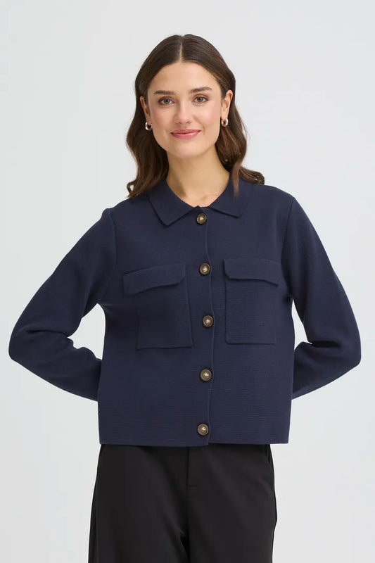 Rita Navy Pocket Cardigan