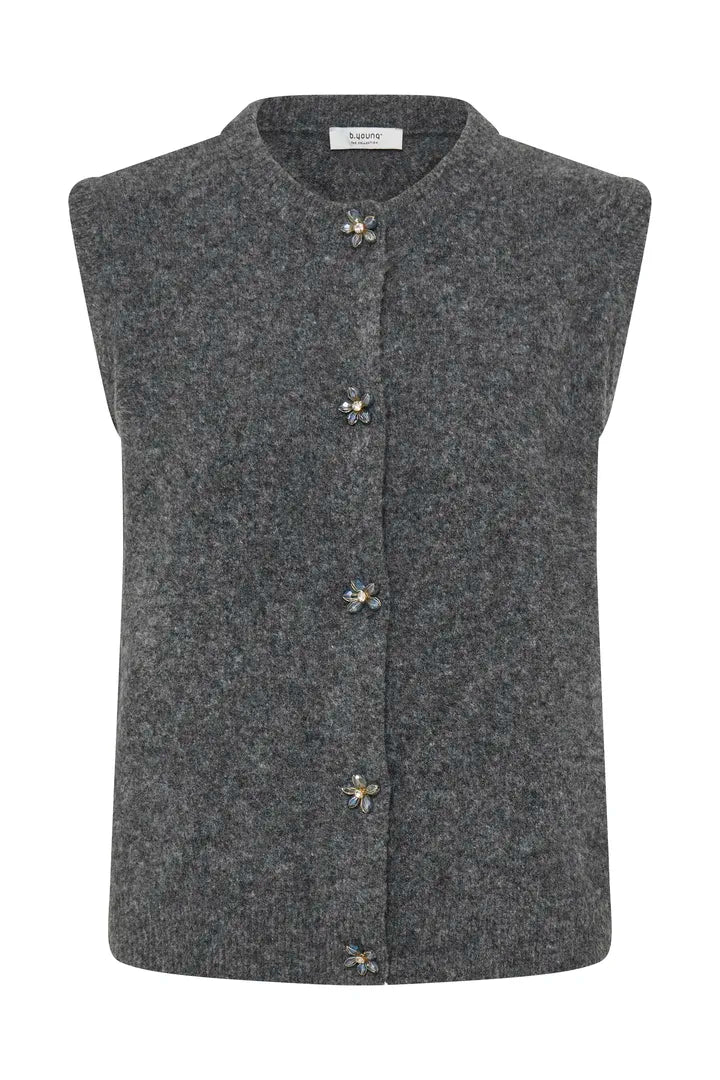 Omea Grey Sleeveless Cardi