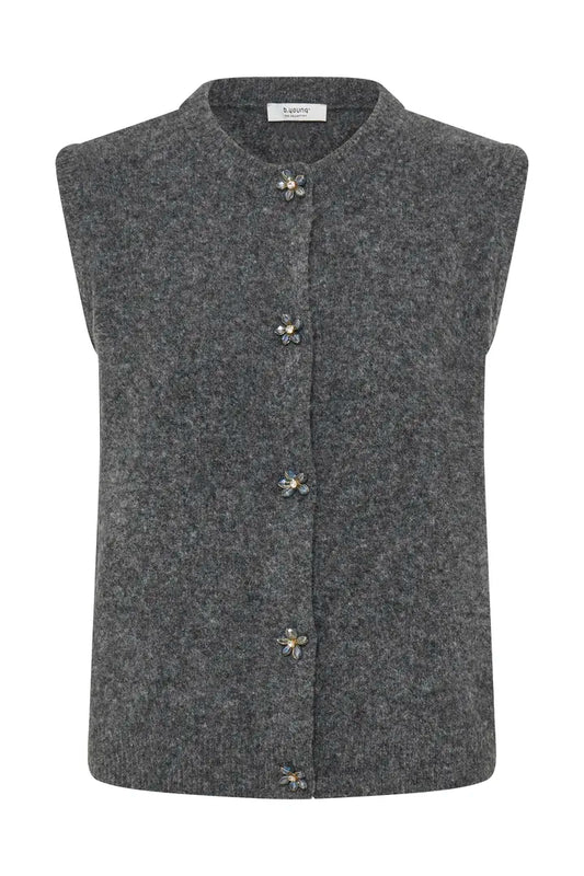 Omea Grey Sleeveless Cardi