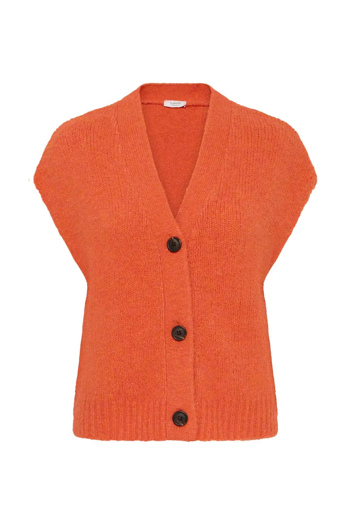 Orange Millers Button Knitted Vest