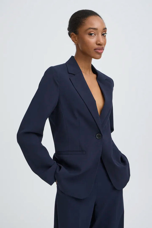 Dante Longline Navy Blazer