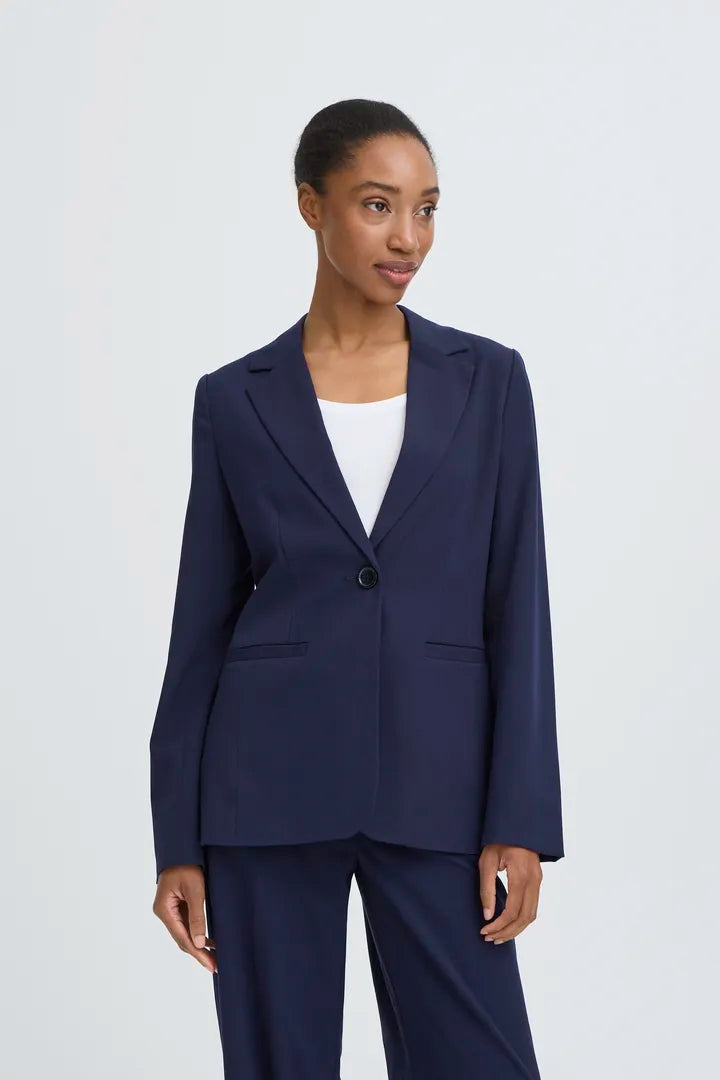 Dante Longline Navy Blazer