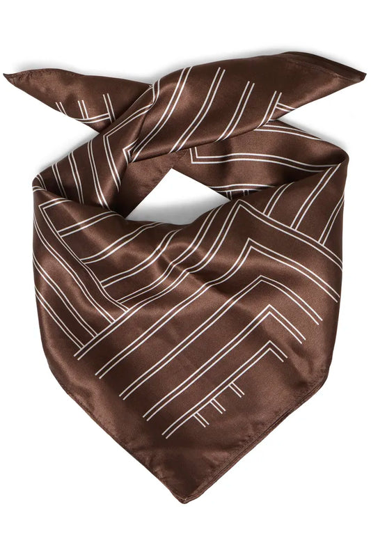 Brown Wioletta Lines Scarf