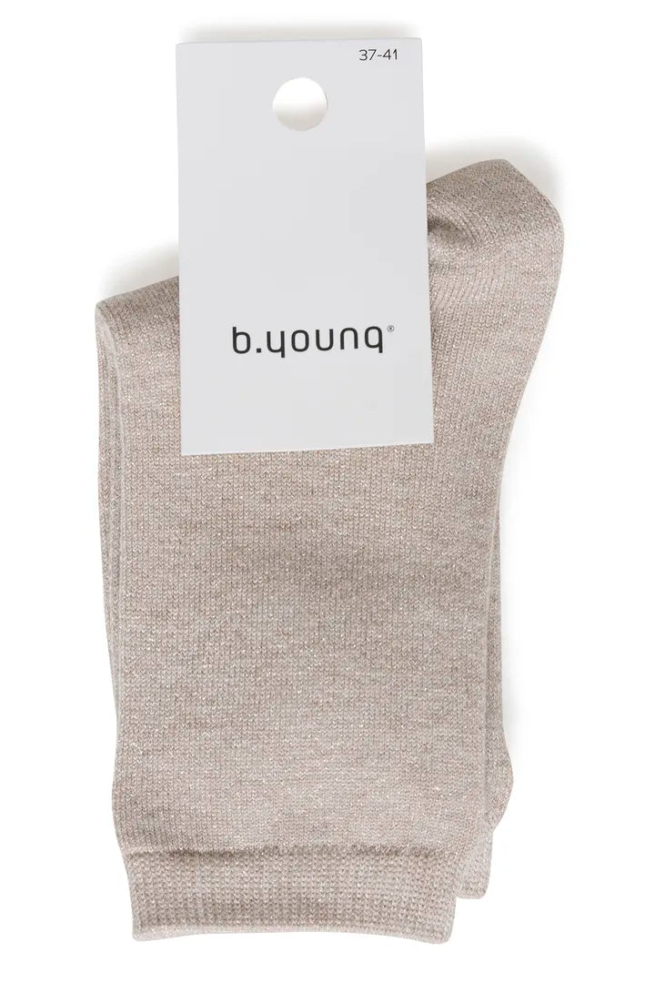 Beige Glitter Socks