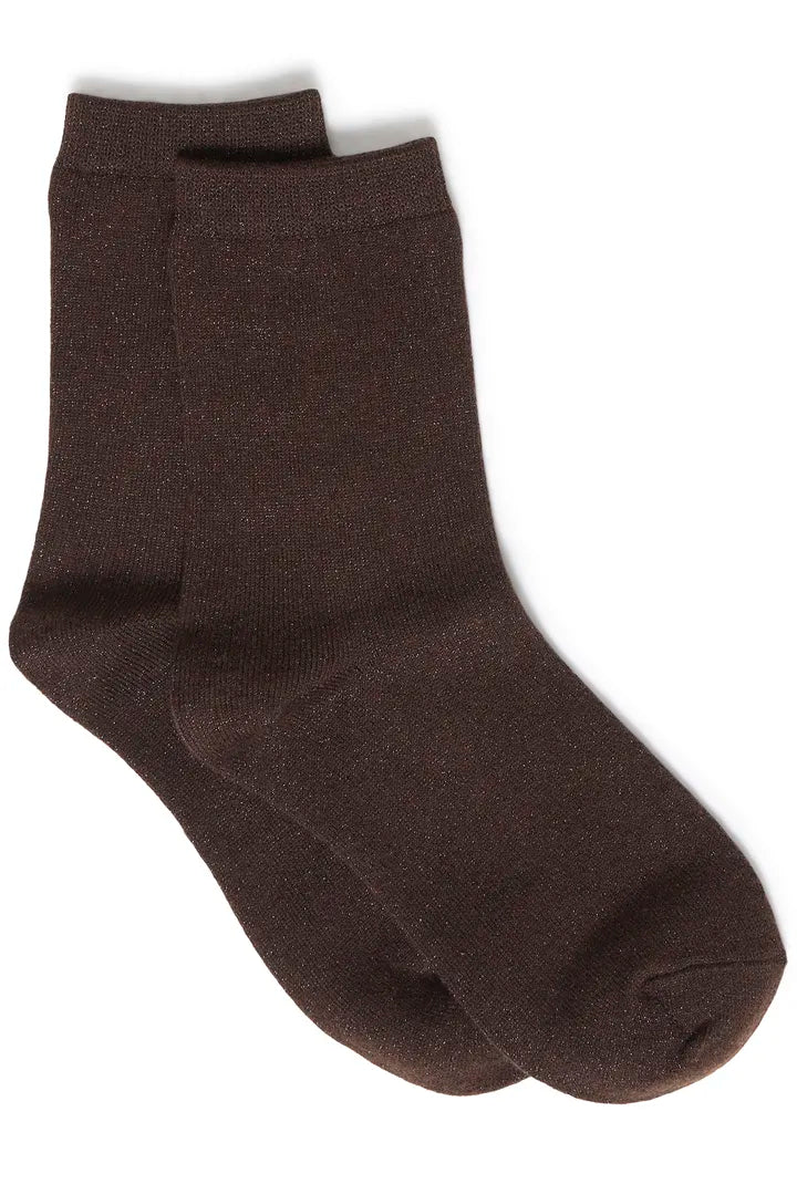 Chocolate Brown Glitter Socks