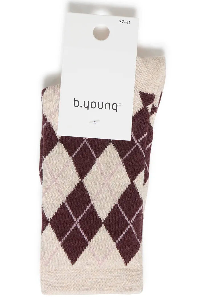 Plum & Cream Valora Argyle Socks