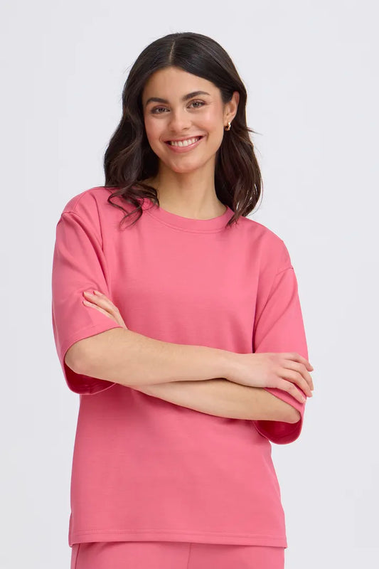 Pink Aurora Short Sleeved Sweatshirt