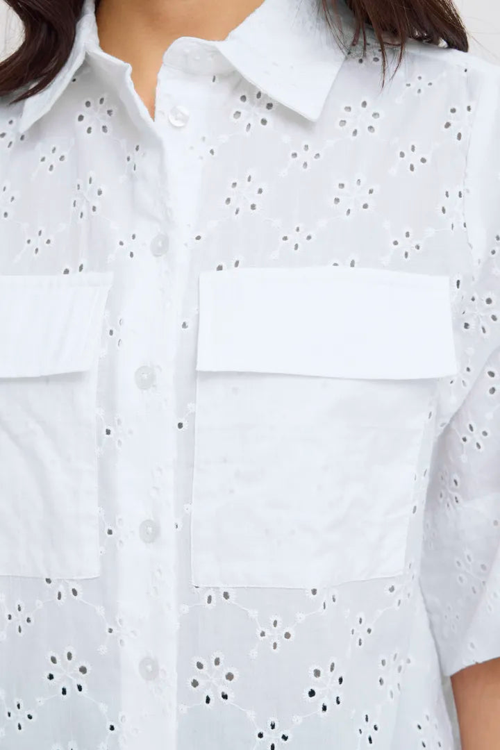 White Blair Broderie Anglaise Shirt
