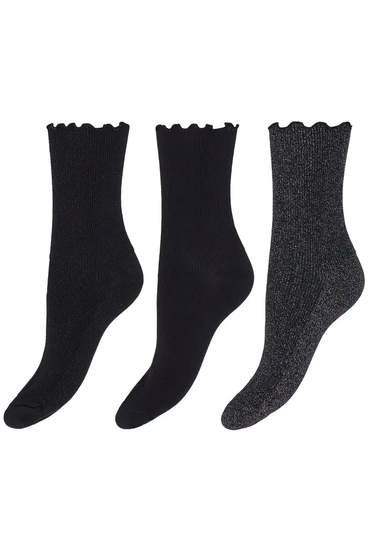 Black & Silver Gift Box of 3 pairs of socks