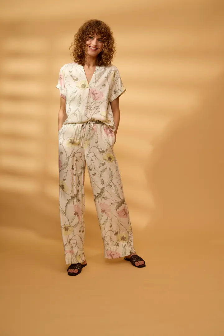 Pastel Yellow Ariana Wide Leg Trousers