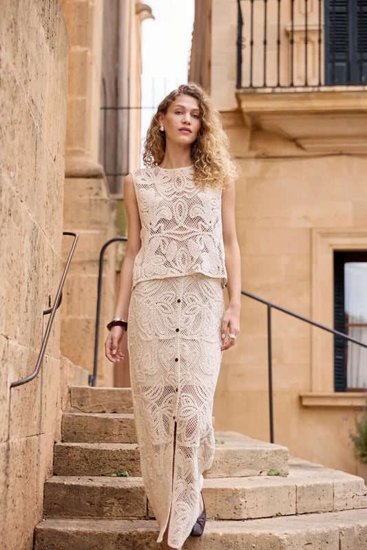 Crochet Prim Maxi Skirt