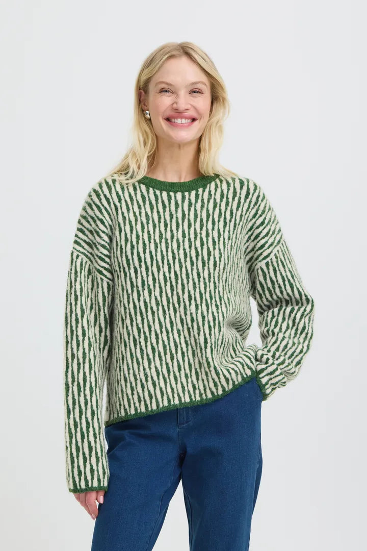 Ojula Green Patterned Jumper