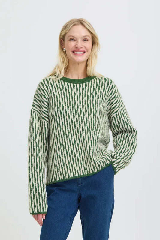 Ojula Green Patterned Jumper