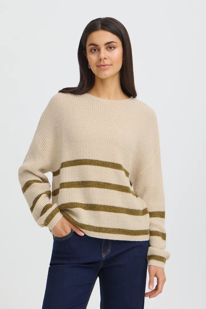 Retta Khaki Stripe Jumper