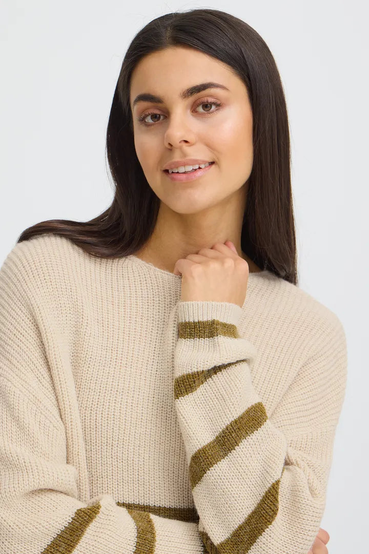 Retta Khaki Stripe Jumper