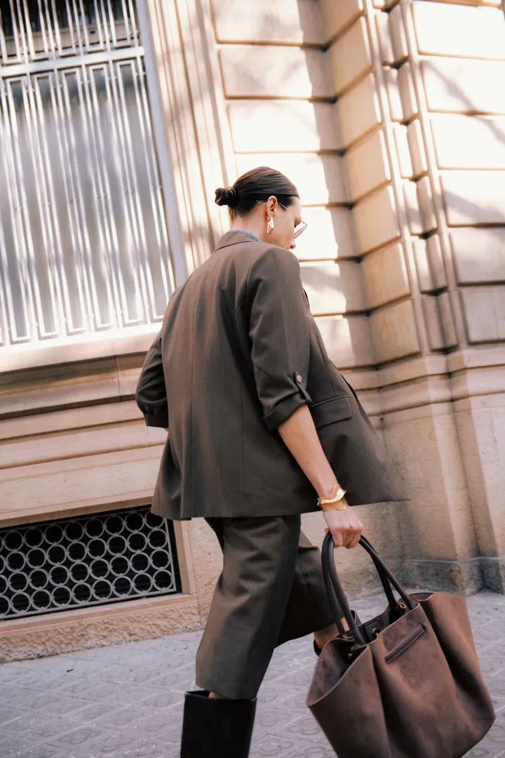 French Roast Brown Vuede Shopper Bag