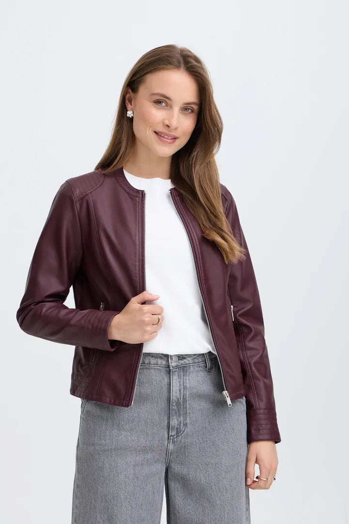Acom Chocolate Faux Leather Jacket