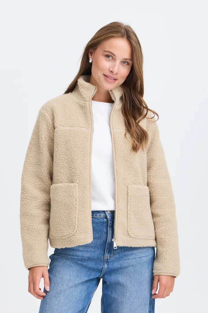 Oatmeal Teddy Fleece Alea Jacket